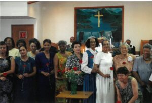 Photo of ladies in church. nothing written on back.